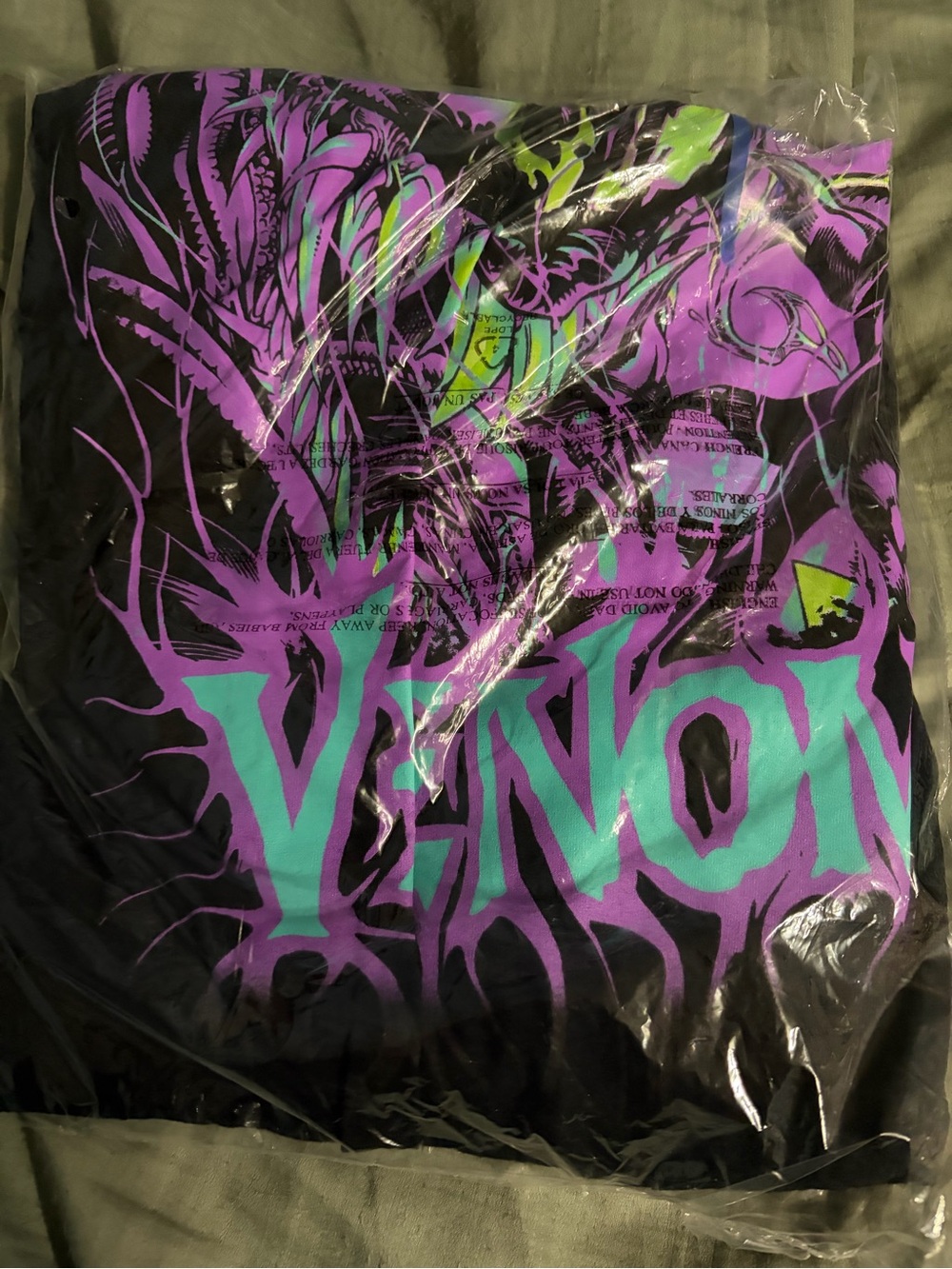 Venom Graphic Tee - Black with Purple & Teal